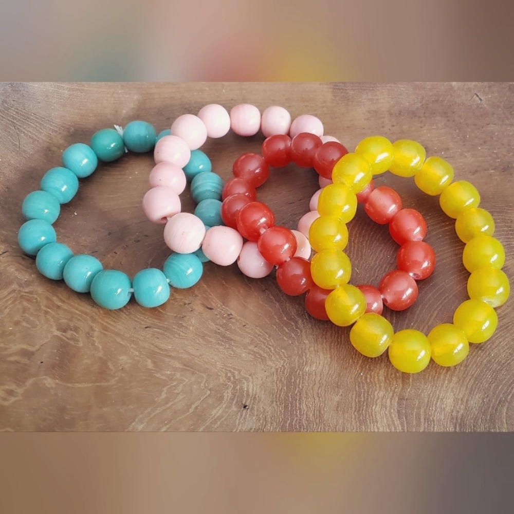 Four Beaded Stretch Stackable Bracelets - image 2